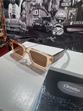 Tortoiseshell Amber Square Sunglasses for Men